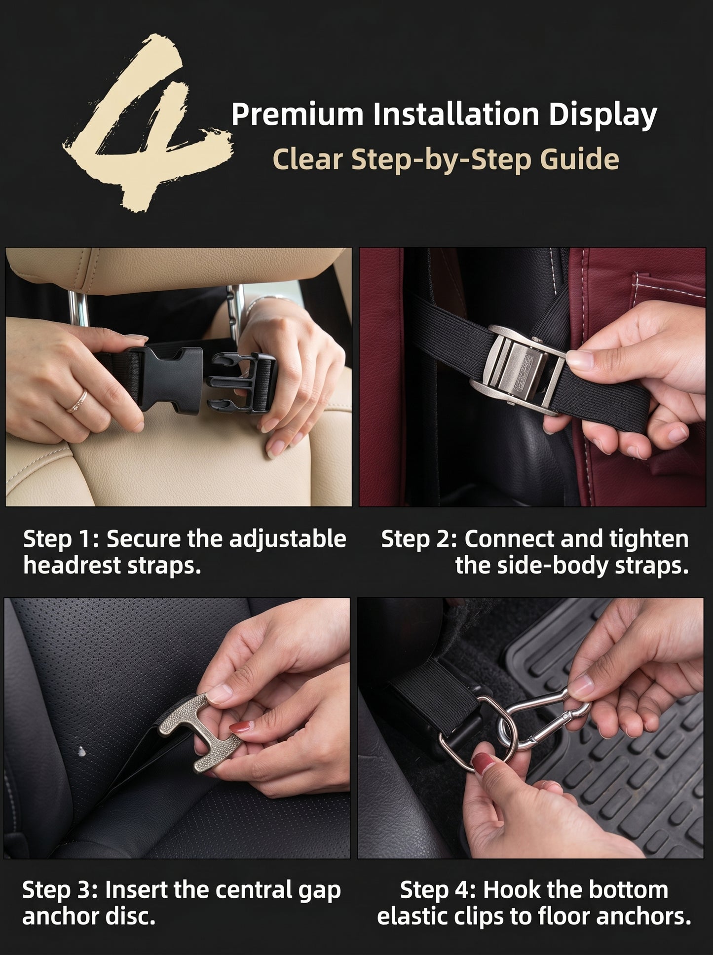 Leather Car Seat Organizer - Travel Organizer