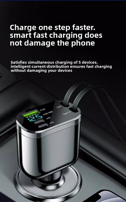 Fast Car Charger 120W With Cable - Type-C And Apple