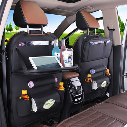 Leather Car Seat Back Storage Bag