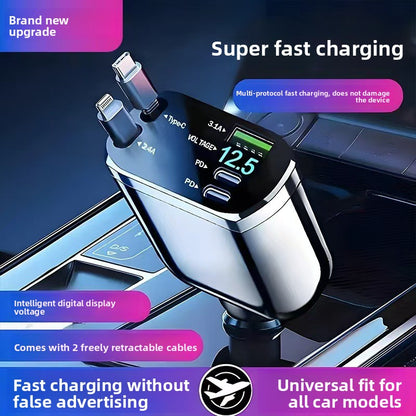 Fast Car Charger 120W With Cable - Type-C And Apple