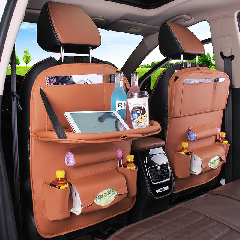Leather Car Seat Back Storage Bag