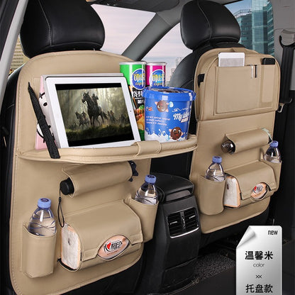 Leather Car Seat Back Storage Bag