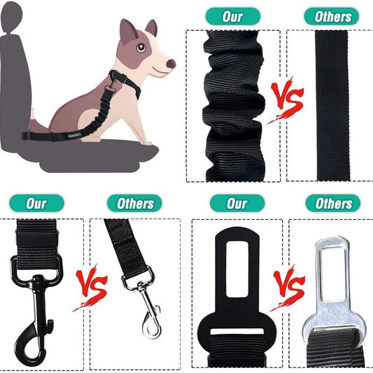 Retractable Pet Car Safety Belt with Leash