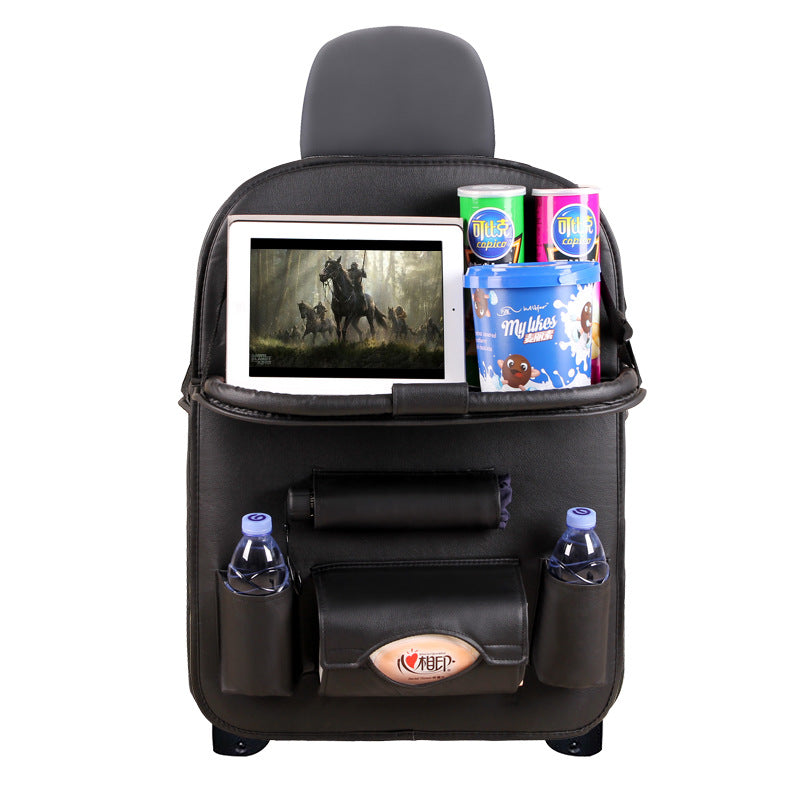Leather Car Seat Back Storage Bag