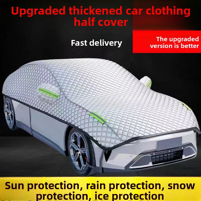 Universal Car Half Cover Sunshade with Thermal Insulation