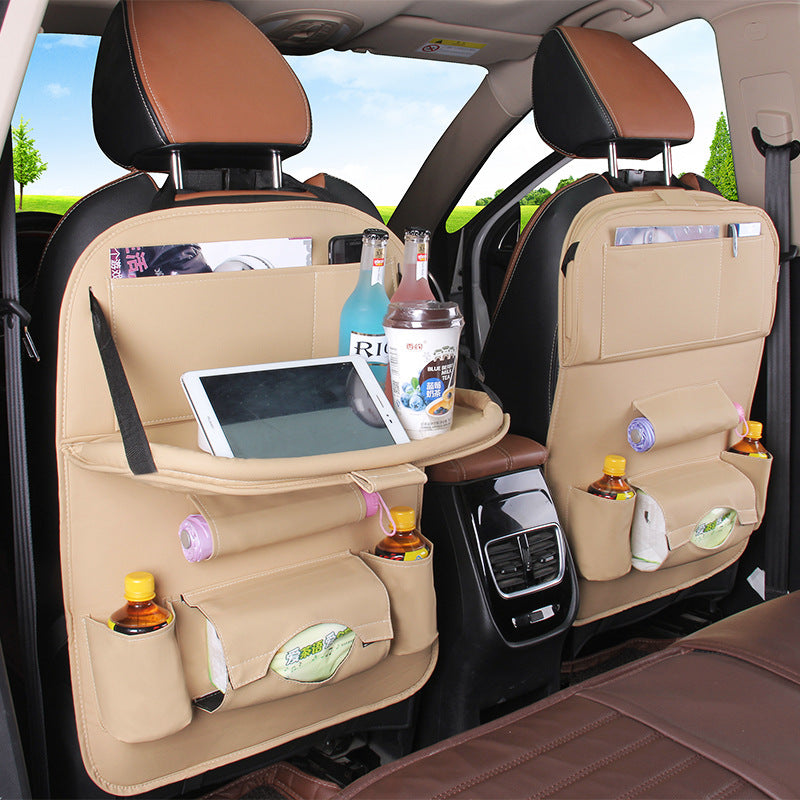 Leather Car Seat Back Storage Bag