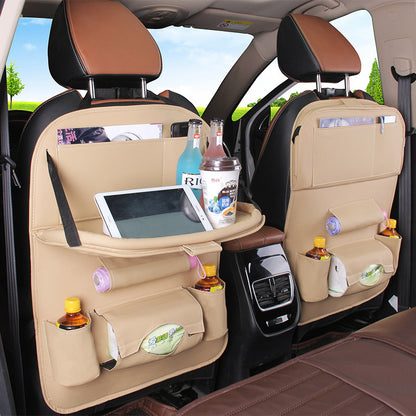 Leather Car Seat Back Storage Bag