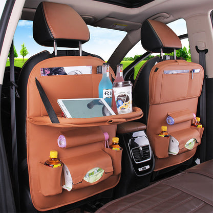 Leather Car Seat Back Storage Bag