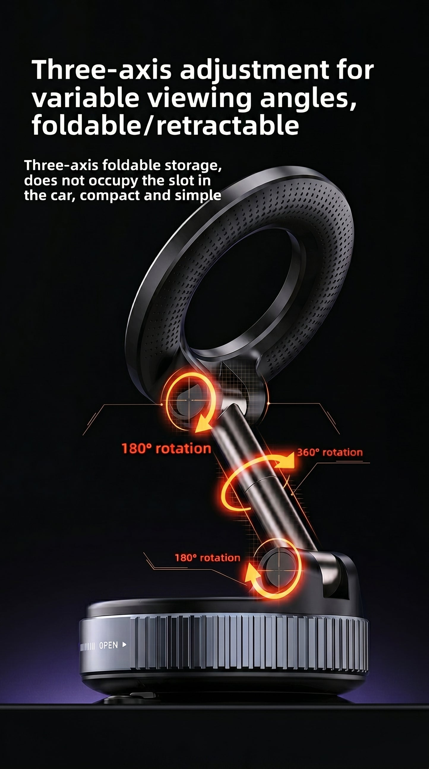 Magnetic Car Phone Holder - 360 Degrees Rotatable
