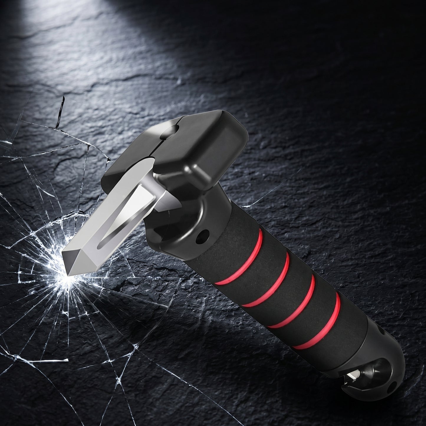 Multifunctional Car Safety Tool – Hammer, Belt Cutter, Door Handle