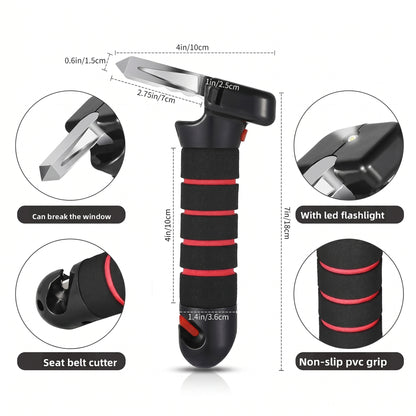 Multifunctional Car Safety Tool – Hammer, Belt Cutter, Door Handle