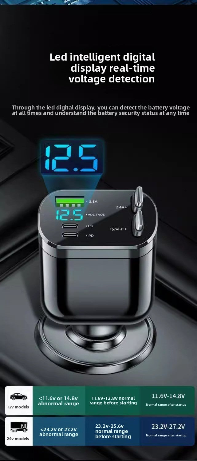 Fast Car Charger 120W With Cable - Type-C And Apple