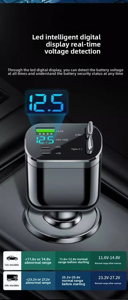 Fast Car Charger 120W With Cable - Type-C And Apple