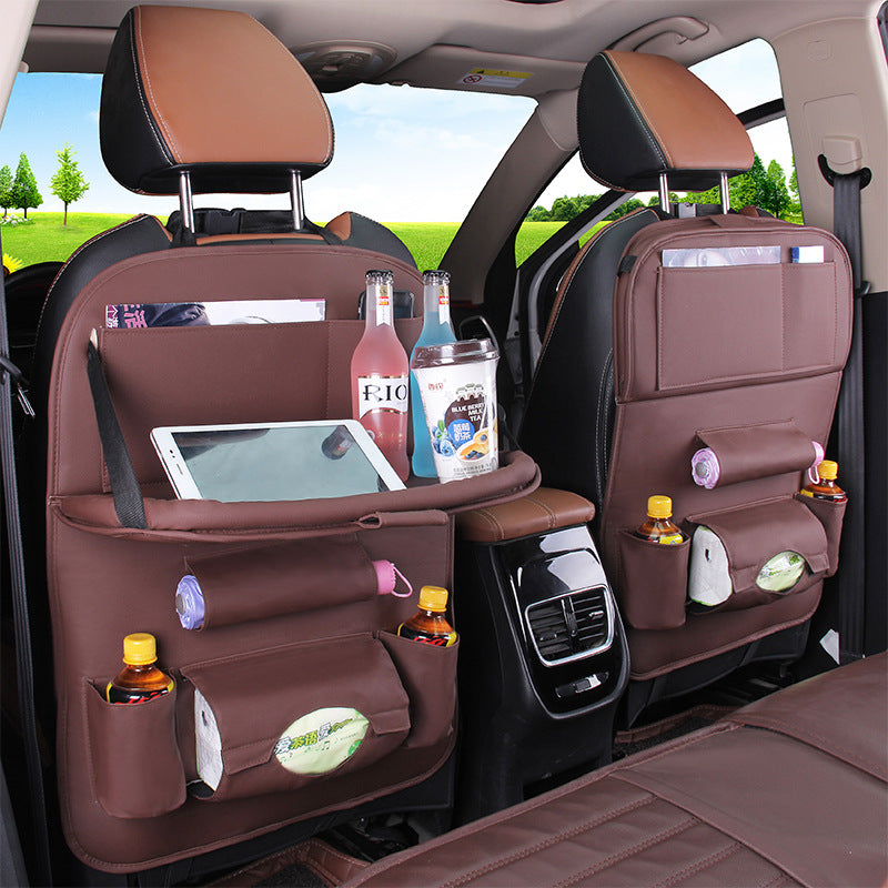 Leather Car Seat Back Storage Bag