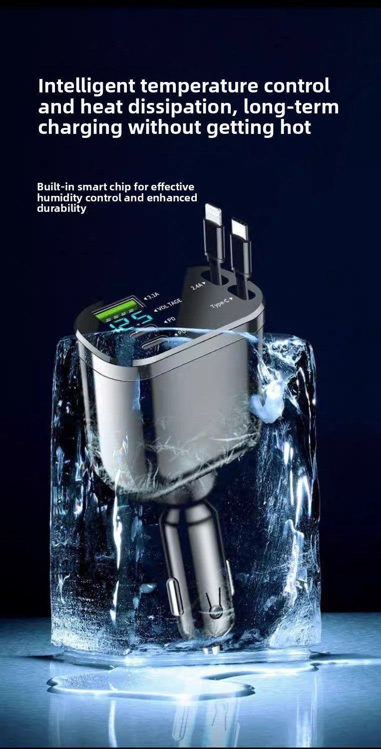 Fast Car Charger 120W With Cable - Type-C And Apple